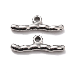 Edelstahl Farbe Anlaufgeschützt 304 Anhänger aus Edelstahl, , Bar, Edelstahl Farbe, 8.5x27x3.5 mm, Bohrung: 2.5 mm