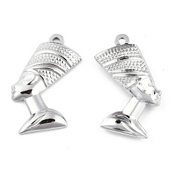Stainless Steel Color Non-Tarnish 201 Stainless Steel Pendants, Human Charm, Stainless Steel Color, 31x19x3mm, Hole: 1.6mm