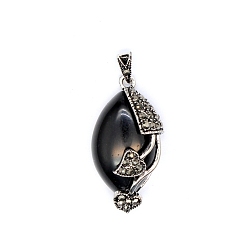 Обсидиан Природные подвески обсидиана, лист, 28x15x10 мм