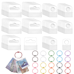 (52) Непрозрачная лаванда 20шт. брелки из нержавеющей стали с проволочным тросом и краской для выпечки, с винтовыми зажимами, 200 шт. ПВХ с клеевой основой, прорезными отверстиями, навесными петлями, разноцветные, 155x1.5 мм