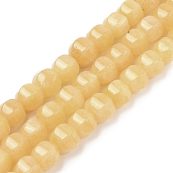 Светло-хаки Бусины из натурального белого нефрита, граненые, окрашенные, круглые, светлый хаки, 11~12x11~12x10 мм, отверстие : 1.2 мм, около 38~39 шт / нитка, 15.16~15.59 дюйм (38.5~39.6 см)