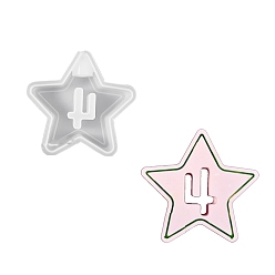 Звезда Сделай сам свечи, силиконовые формы для литья, для уф-смолы, изготовление изделий из эпоксидной смолы, число 4, белые, звезда, 109x112x30 мм