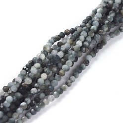 Eagle Eye Stone Natural Eagle Eye Stone Beads Strands, Round, Faceted, 2mm, Hole: 0.5mm, about 185pcs/strand, 15.55~15.75inch(39.5~40cm)