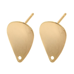 Настоящее золото 18K Изделия из латуни, слеза, без никеля , реальный 18 k позолоченный, 14.5x10 мм, отверстие : 1 мм, штифты : 1 мм