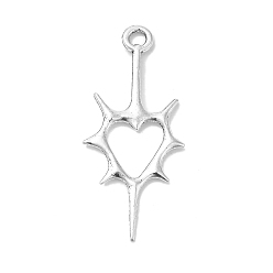 Сердце Сплавочные подвески тибетского стиля, сердце, 44.5x19.5x1.5 мм, отверстие : 3 мм