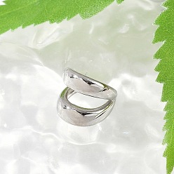 Нержавеющая Сталь Цвет 304 двухслойные серьги-манжеты в форме буквы С из нержавеющей стали, цвет нержавеющей стали, 13x13 мм