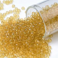 (2) Transparent Light Topaz TOHO Round Seed Beads, Japanese Seed Beads, (2) Transparent Light Topaz, 8/0, 3mm, Hole: 1mm, about 222pcs/bottle, 10g/bottle