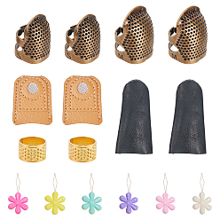 (52) Непрозрачная лаванда Кожаный напёрсток напёрсток, с латунной защитой для пальцев наперстка, железные швейные наперстки, железа швейная игла устройства резьбы нитенаправительной инструмента, разноцветные, 16 шт / комплект