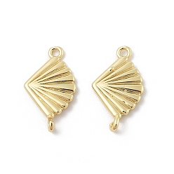Настоящее золото 18K Подвески из латуни, без кадмия и без свинца, Ссылки в форме ракушки, реальный 18 k позолоченный, 12.5x21x3.5 мм, отверстие : 1.5 мм