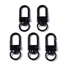 Черный Из экологически чистого сплава, окрашенного распылением, поворотные карабины с карабинами, без кадмия, без никеля и без свинца, чёрные, 33.5x12.5x5 мм, отверстие : 5x9 мм