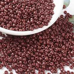 (RR4470) Duracoat Dyed Opaque Maroon MIYUKI Round Rocailles Beads, Japanese Seed Beads, 8/0, (RR4470) Duracoat Dyed Opaque Maroon, 3mm, Hole: 1mm, about 19000~20500pcs/pound