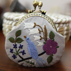 Гейнсборо Наборы сумок для вышивания, включая ткань для вышивания и нитки, игла, инструкция, светло-серые, 95x110 мм