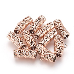 Розовое Золото Поручни из сплава, петля под залог, изогнутые трубки филигрань залог бисера, розовое золото , 13x24x8 мм, отверстие : 2 мм, внутренний диаметр: 5.5 мм