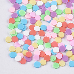 (52) Непрозрачная лаванда Ручной полимерной глины украшения искусства ногтя, Модные уходу за ногтями, без отверстия , плоско-круглые, разноцветные, 4~5x0.5~1.5 мм