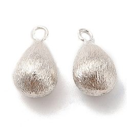 Посеребрённый Латунные подвески, без кадмия и без свинца, очарование слезы, 925 серебро покрытием, 19x11 мм, отверстие : 1.8 мм