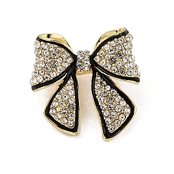 Bowknot Значки на лацкан из цинкового сплава со стразами для рюкзака, бантом, 24.5x24 мм