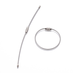 Прозрачный Брелки из нержавеющей стали, с пластиковым покрытием, петли для ключей, для подвешивания багажной бирки, брелоки и хранители тэгов, прозрачные, 152x2 мм