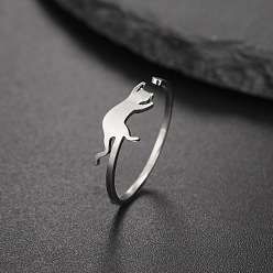 Нержавеющая Сталь Цвет Регулируемые кольца из нержавеющей стали, не тускнеющие, украшения для унисекс, цвет нержавеющей стали, 6.5 мм, внутренний диаметр: регулируемый