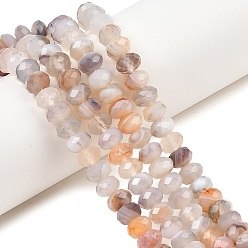 (946FM) Цитрин матовый с зеленой подкладкой Природные Ботсвана агат бисер нитей, рондель, граненые, 8~8.5x5~6 мм, отверстие : 1 мм, около 68~76 шт / нитка, 14.96~15.35'' (38~39 см)