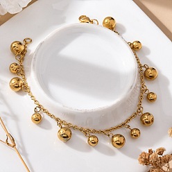 Золотой Ионное покрытие (ip) 304 браслеты с подвесками из нержавеющей стали, с карабин-лобстерами , кабельные цепи, золотые, 7-7/8 дюйм (20 см), 2 мм