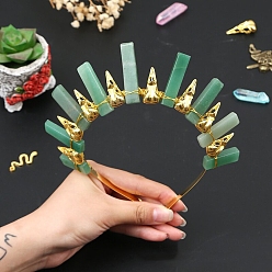 Зеленый Авантюрин Резинки для волос из натурального зеленого авантюрина, аксессуары для волос для женщин и девочек, 185x155x15 мм