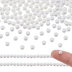 Белый 2 нити ракушки жемчужные бусины нити, класс А, круглые, белые, 4 мм, отверстие : 1 мм, около 95 шт / нитка, 16 дюйм