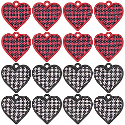 (52) Непрозрачная лаванда 16 шт. 2 подвески из полиэфирного сплава с распыленной краской, подвески в виде сердца с узором «тартан», разноцветные, 17x16.5x2 мм, отверстие : 1.5 мм, 8 шт / цвет