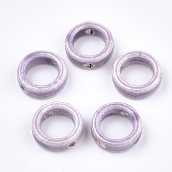 Сливовый Фарфоровые бусины ручной работы, яркие глазированный фарфор, кольцо, слива, 15x5 мм, отверстие : 2 мм