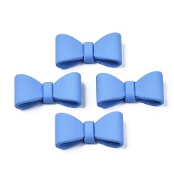 Васильковый Непрозрачные акриловые кабошоны, окрашенные распылением, бантом, васильковый, 19x38x11 мм