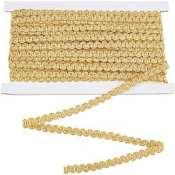 Светло-хаки Полиэстеровые волнистые ленты, украшение занавеса, аксессуары для костюма, светлый хаки, 3/8~1/2 дюйм (10~12 мм), около 12.58 ярдов (11.5 м) / карту