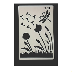 Dragonfly Eco-Friendly PET Plastic Hollow Painting Silhouette Stencil, DIY Drawing Template Graffiti Stencils, Dragonfly, 246x160mm