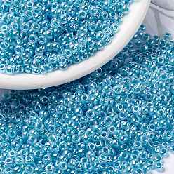(RR537) Ceylan Bleu Perles rocailles miyuki rondes, perles de rocaille japonais, (rr 537) ceylon bleu, 8/0, 3mm, Trou: 1mm, à propos 422~455pcs / bouteille, 10 g / bouteille