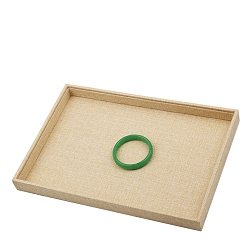 Бежевый Поднос для ювелирных изделий из льняного материала, прямоугольные, бежевые, 30x20x3 см