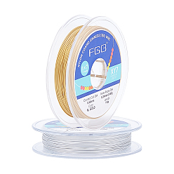 Mixed Color 2 Rolls 2 Colors Tiger Tail Beading Wire, 7-Strand Bead Stringing Wire, Nylon Coated Stainless Steel Wire, Mixed Color, 26 Gauge, 0.4mm, about 10m/roll, 1roll/color