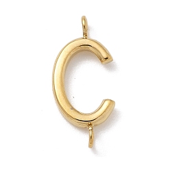Letter C 304 подвески-соединители из нержавеющей стали, реальный 14 k позолоченный, буква С, 12x5.5x2 мм, отверстие : 1.2 мм