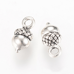 Античное Серебро Подвески из сплава в тибетском стиле, желуди, без кадмия, без никеля и без свинца, античное серебро, 14x7x6 мм, Отверстие : 2 мм , около 800 шт / 1000 г