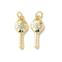 Настоящее золото 18K Латунные микро проложить кубического циркония подвески, с целью перехода в кольце, ключ, без свинца и без кадмия, долговечный, реальный 18 k позолоченный, 17.5x6.5x2.5 мм, отверстие : 3 мм