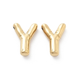 Letter Y 304 подвески из нержавеющей стали, реальный 14 k позолоченный, ионное покрытие (ip), шарм-буква, Письмо Y, 19.5x13.5x5.5 мм, отверстие : 2 мм
