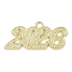 Золотой Подвески из сплава , стойки покрытие, число 2026, золотые, 17.5x37x1.5 мм, отверстие : 2.5 мм