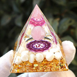 Розовый Кварц Генераторы энергии смолы оргонитовой пирамиды, Кусочки розового кварца рейки для украшения стола в домашнем офисе, 50 мм