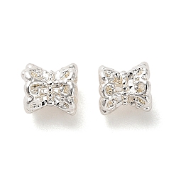 Посеребрённый Латунные бусины, без кадмия, без никеля и без свинца, длинный барабан, 925 серебро покрытием, 4.5x4.5 мм, отверстие : 1 мм