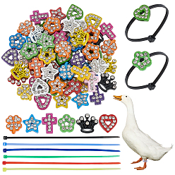 (52) Непрозрачная лаванда Наборы для самостоятельного изготовления колец для ног, включают в себя скользящие подвески из сплава, окрашенные распылением, Пластиковые кабельные стяжки, разноцветные, 13.5x10x4.5 мм, отверстие : 2x8 мм