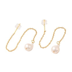 Круглые Серьги-гвоздики из стерлингового серебра, с натуральной жемчужиной, украшения для женщин, реальный 18 k позолоченный, круглые, 98x8 мм