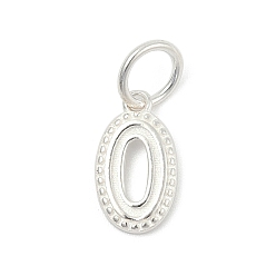 Number Серия цифр 925 подвески из стерлингового серебра, с 925 штампами и кольцами для прыжков, серебряный цвет гальваническим, нулевой, 10.5x6x1.5 мм