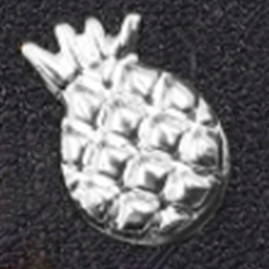 Серебро Латунные металлические кабошоны для ногтей, ногтей декоративные аксессуары, ананас, серебряные, 8x5 мм