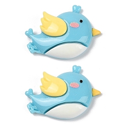 Птица Кабошоны с декодированием из непрозрачной смолы на тему насекомых, птица, 23x31.5x8.5 мм