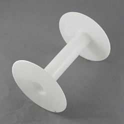 White Plastic Empty Spools for Wire, Thread Bobbins, White, 24x112mm, Backplane: 93x2mm
