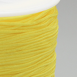 Yellow Nylon Thread, Chinese Knotting Cord, Yellow, 0.8mm, about 109.36 yards(100m)/roll