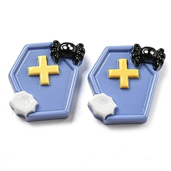 Другие Кабошоны из непрозрачной смолы для Хэллоуина, васильковый, гроб, 23x22x8 мм