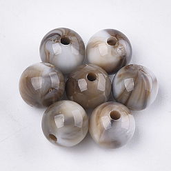 Gainsboro Acrylic Beads, Imitation Gemstone Style, Round, Gainsboro, 10x9.5mm, Hole: 1.8mm, about 875pcs/500g